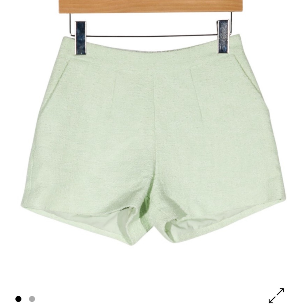 L'AGENCE Green High Waist Tailored Shorts